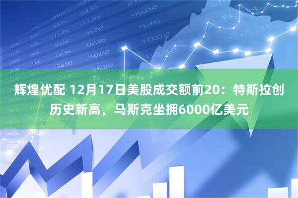辉煌优配 12月17日美股成交额前20：特斯拉创历史新高，马斯克坐拥6000亿美元